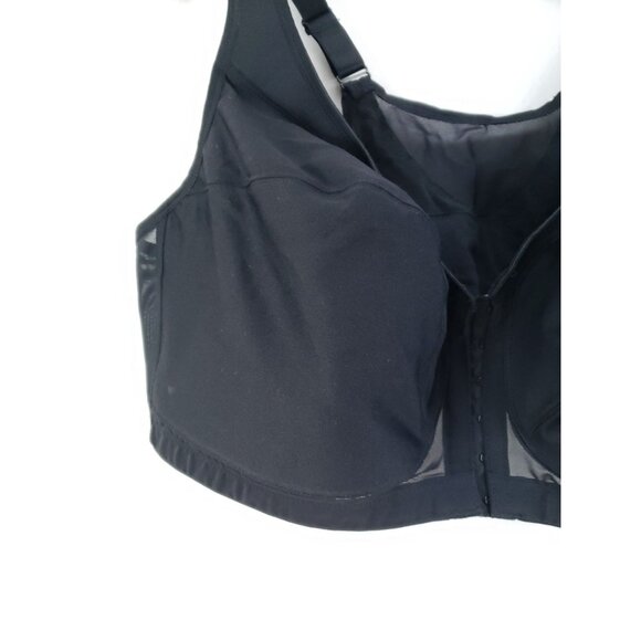 Glamorise Back Support Front Close Wirefree Bra Size 50DD Black - Picture 4 of 6